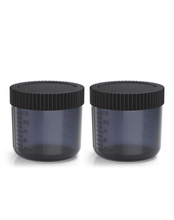 Excess 2 Tan.Cup (2 Pack) inc Lids - Black Transparent
